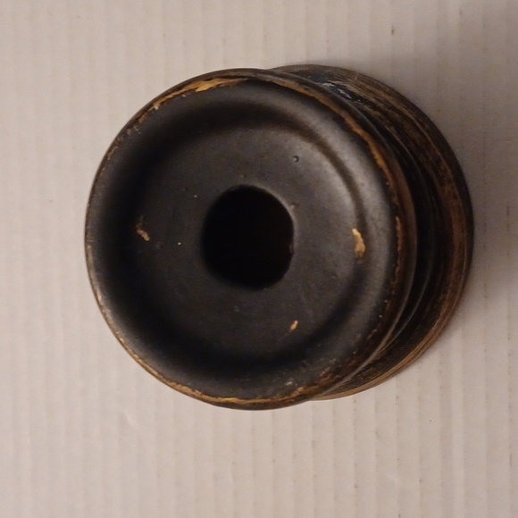 4/$30 Black & Gold Ceramic Candle Pedestal - Picture 4 of 4